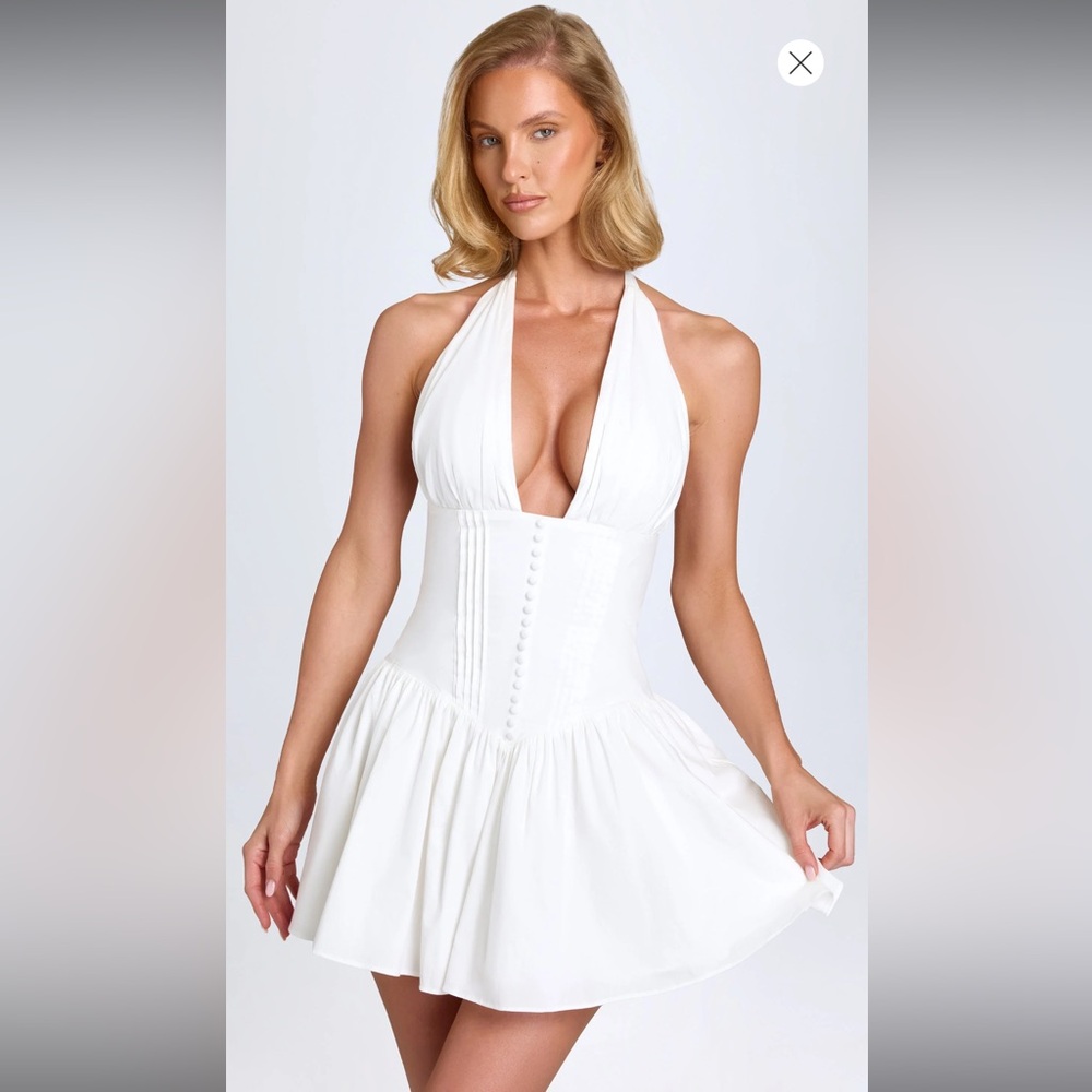 NEW! Oh Polly White Halter Dress